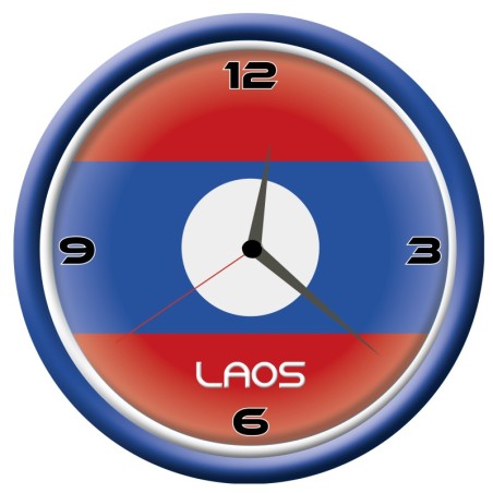 Orologio Laos da parete con bandiera diametro di 28 cm