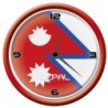 Orologio Nepal da parete con bandiera diametro di 28 cm