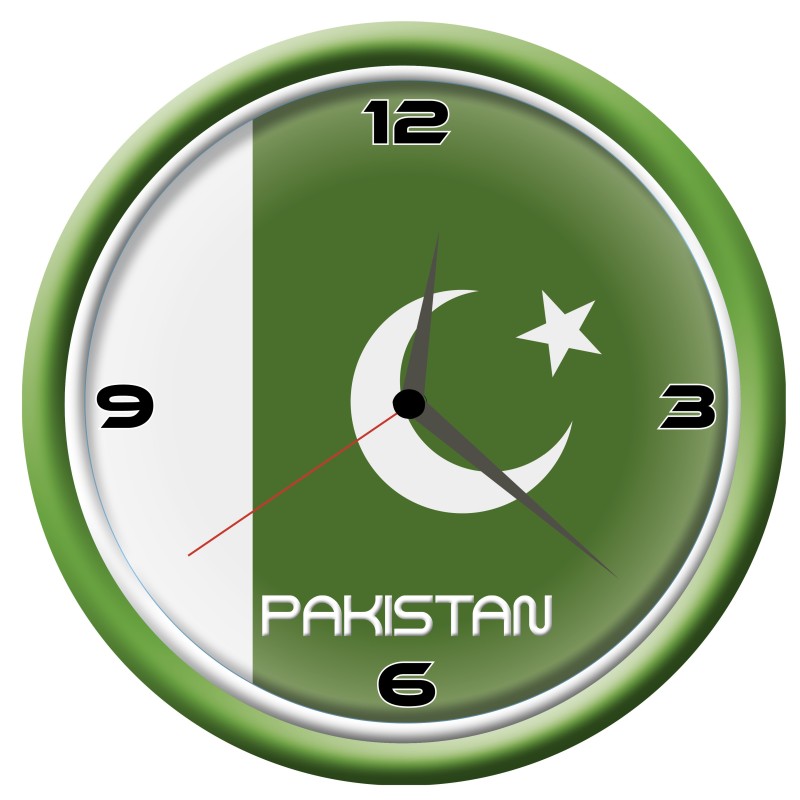 Orologio Pakistan da parete con bandiera diametro di 28 cm