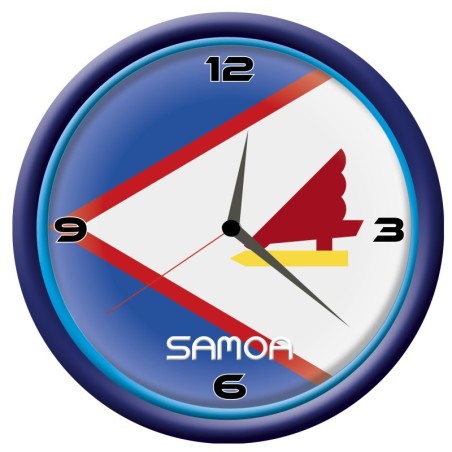 Orologio Samoa da parete con bandiera diametro di 28 cm