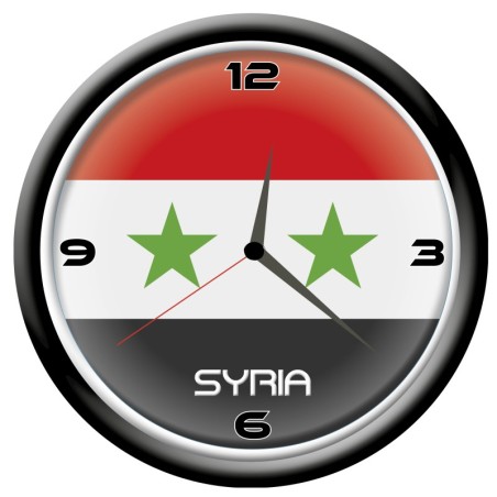 Orologio Syria da parete con bandiera diametro di 28 cm