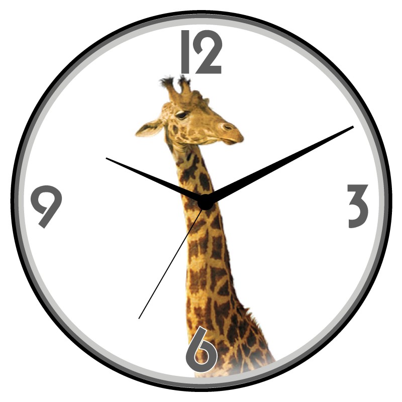 Orologio da parete faccia giraffa animali cani gatti uccelli cavalli diametro 28 n.23