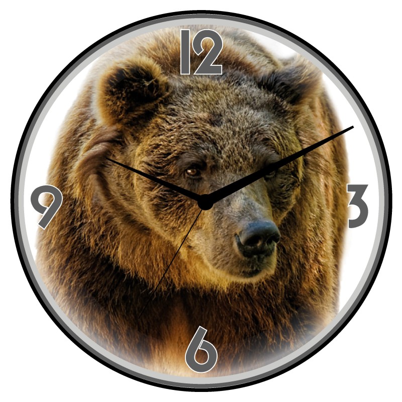 Orologio da parete orso bruno animali cani gatti uccelli cavalli diametro 28 n.205