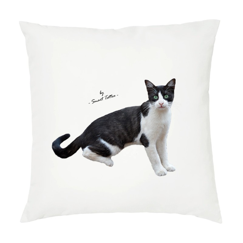 Cuscino 40x40 gatto bianco e nero animali cani gatti pesci cavalli  300 in poliestere