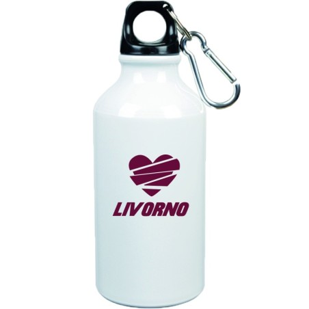 Borraccia Livorno cuore spezzato con moschettone - 500 ml. - Sport tempo libero