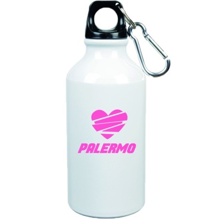 Borraccia Palermo cuore spezzato con moschettone - 500 ml. - Sport tempo libero