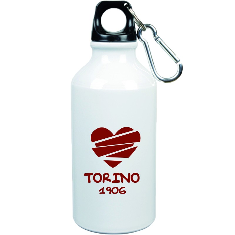 Borraccia Torino cuore spezzato con moschettone - 500 ml. - Sport tempo libero