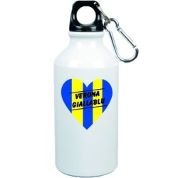 Borraccia cuore spezzato Verona gialloblu con moschettone - 500 ml. - Sport tempo libero