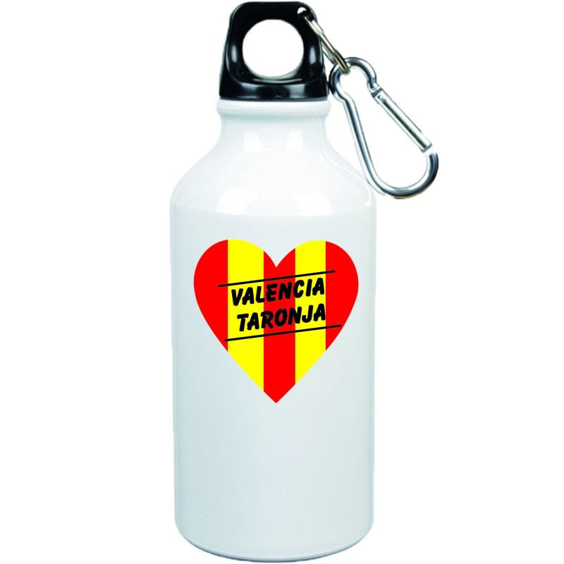 Borraccia cuore spezzato Valencia taronja con moschettone - 500 ml. - Sport tempo libero