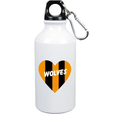 Borraccia cuore spezzato Wolverhampton wolves con moschettone - 500 ml. - Sport tempo libero