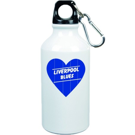 Borraccia cuore spezzato Liverpool blues con moschettone da 500 ml. - Sport tempo libero