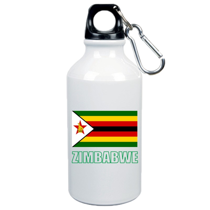 Borraccia Zimbabwe bandiera da 500 ml alluminio237 con moschettone da 500 ml. - Sport tempo libero