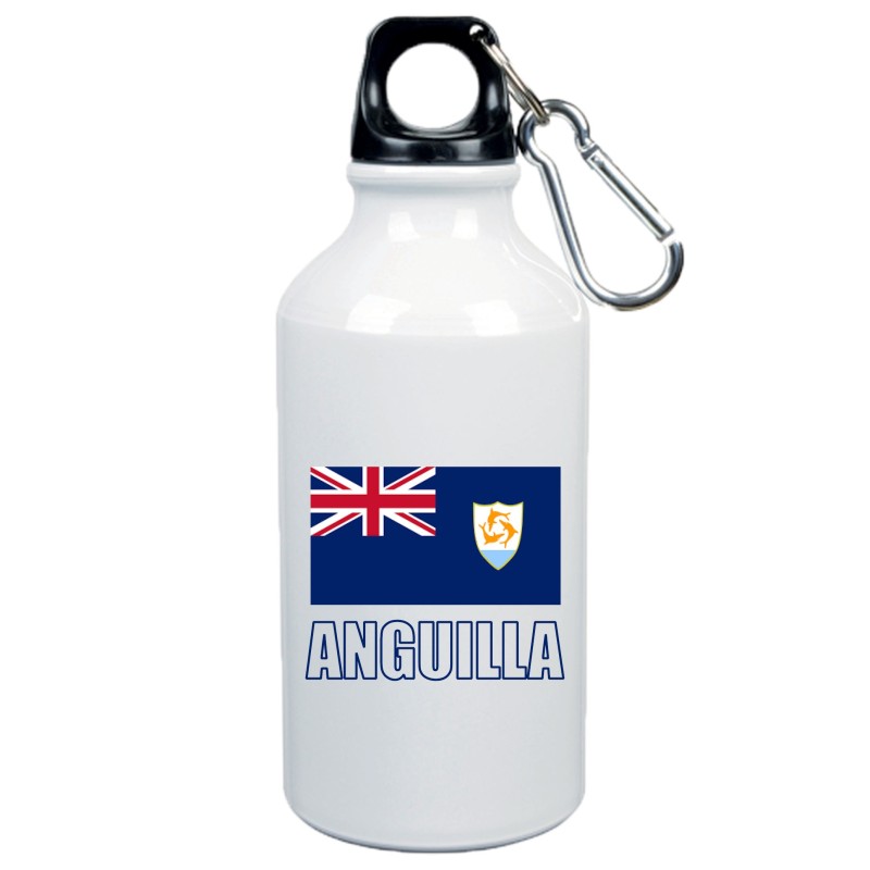 Borraccia Anguilla bandiera da 500 ml alluminio6 con moschettone da 500 ml. - Sport tempo libero