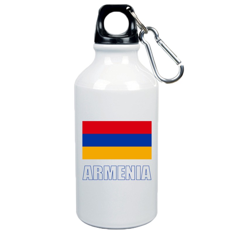 Borraccia Armenia bandiera da 500 ml alluminio10 con moschettone - Sport tempo libero