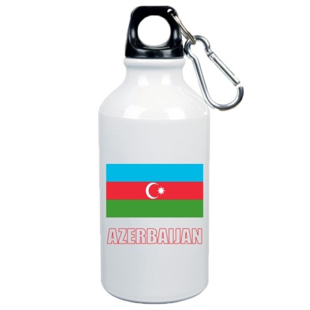 Borraccia Azerbaijan bandiera da 500 ml alluminio14 con moschettone - Sport tempo libero