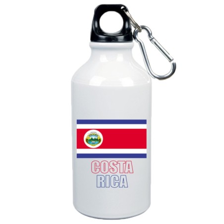 Borraccia Costarica bandiera da 500 ml alluminio49 con moschettone - Sport tempo libero