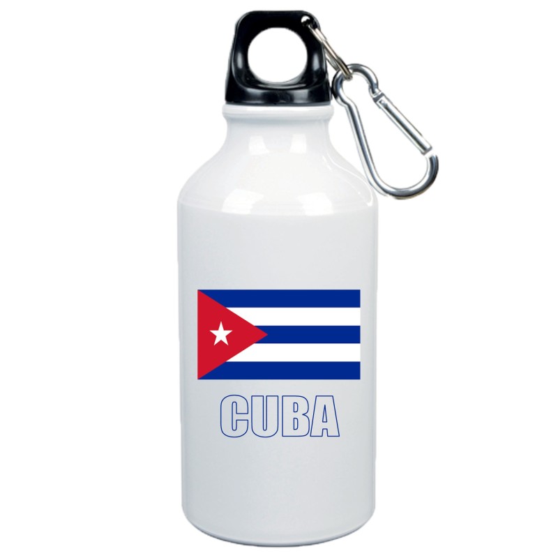 Borraccia Cuba bandiera da 500 ml alluminio52 con moschettone - Sport tempo libero