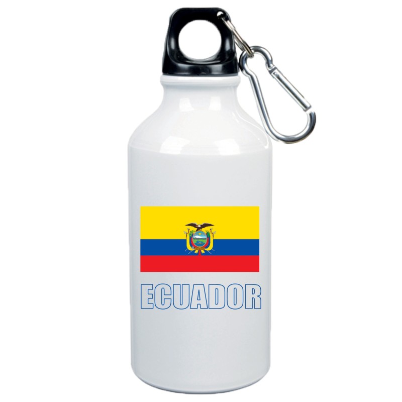 Borraccia Ecuador bandiera da 500 ml alluminio60 con moschettone - Sport tempo libero