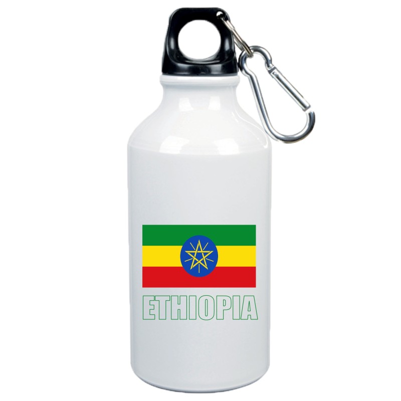 Borraccia Ethiopia bandiera da 500 ml alluminio67 con moschettone - Sport tempo libero