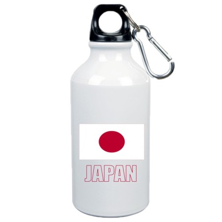 Borraccia Giappone Japan bandiera da 500 ml alluminio106 con moschettone - Sport tempo libero