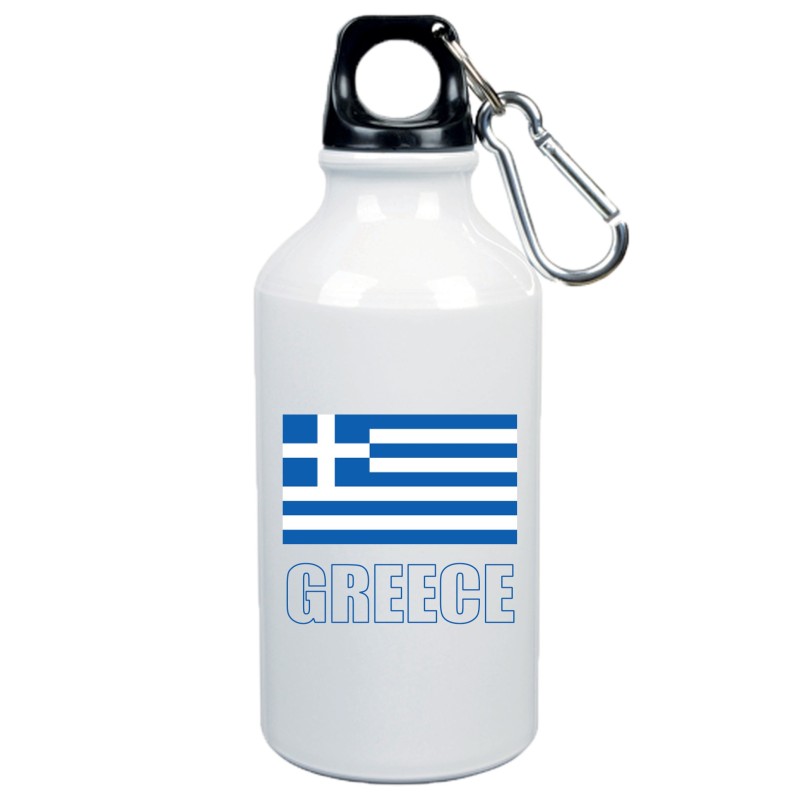 Borraccia Grecia bandiera da 500 ml alluminio81 con moschettone - Sport tempo libero