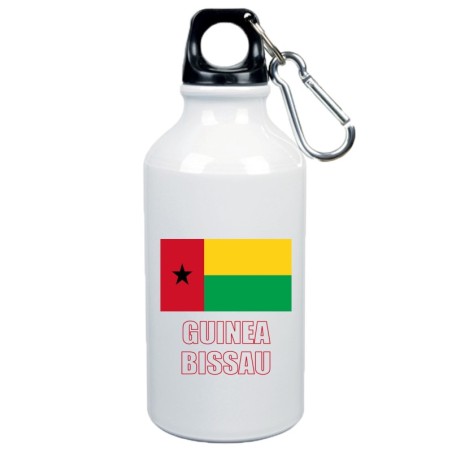 Borraccia Guinea Bissau bandiera da 500 ml alluminio89 con moschettone - Sport tempo libero