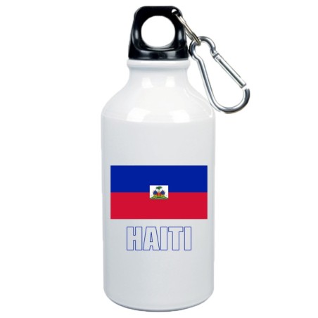 Borraccia Haiti bandiera da 500 ml alluminio91 con moschettone - Sport tempo libero