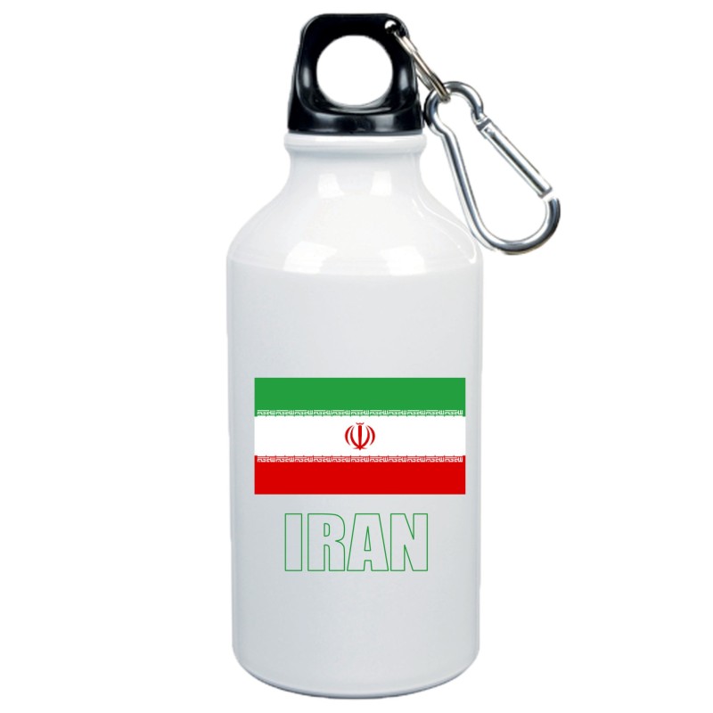 Borraccia Iran bandiera da 500 ml alluminio99 con moschettone - Sport tempo libero