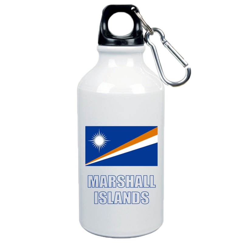 Borraccia Isole Marshall bandiera da 500 ml alluminio 131 con moschettone - Sport tempo libero