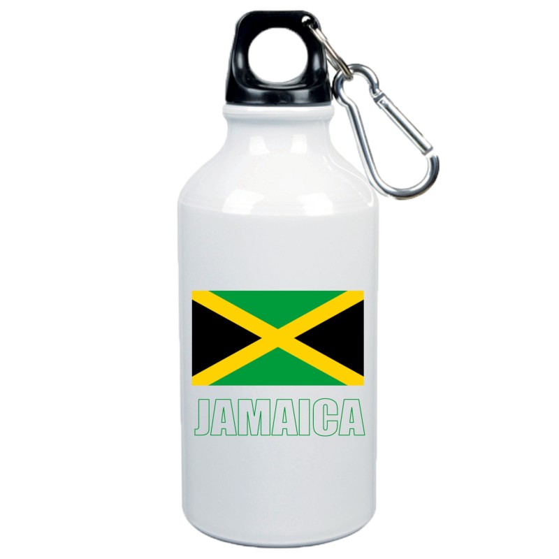 Borraccia Jamaica bandiera da 500 ml alluminio 105 con moschettone - Sport tempo libero