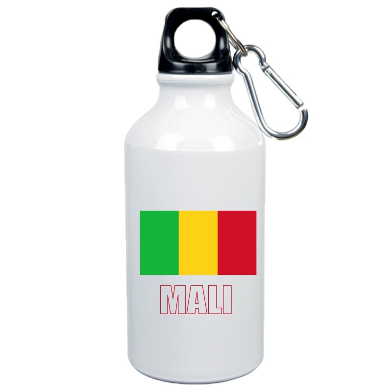 Borraccia Mali bandiera da 500 ml alluminio 129 con moschettone - Sport tempo libero