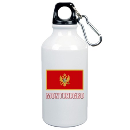 Borraccia Montenegro bandiera da 500 ml alluminio140 con moschettone - Sport tempo libero