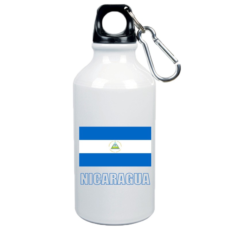 Borraccia Nicaragua bandiera da 500 ml alluminio151 con moschettone - Sport tempo libero