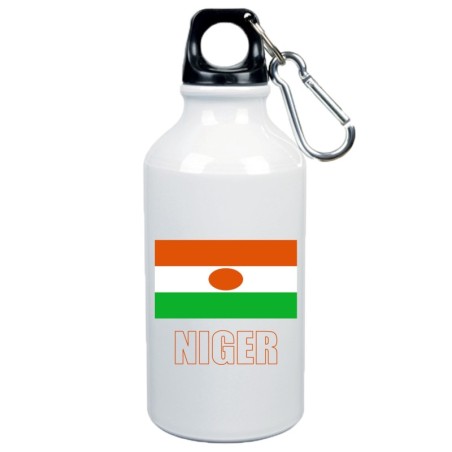 Borraccia Niger bandiera da 500 ml alluminio152 con moschettone - Sport tempo libero