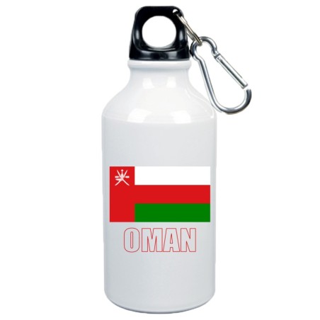 Borraccia Oman bandiera da 500 ml alluminio158 con moschettone - Sport tempo libero