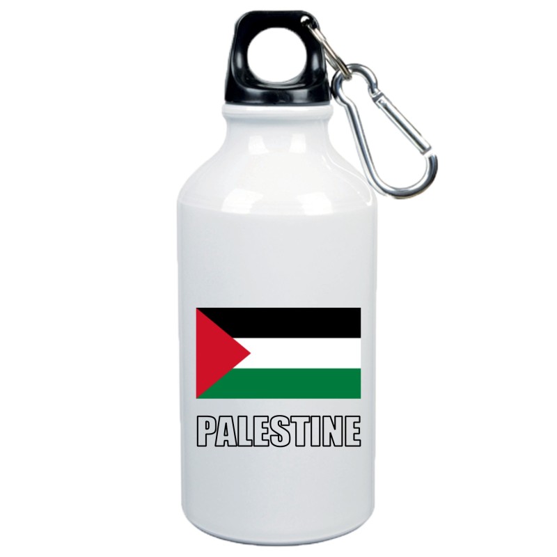 Borraccia Palestina bandiera da 500 ml alluminio161 con moschettone - Sport tempo libero