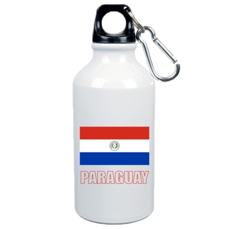 Borraccia Paraguay bandiera da 500 ml alluminio164 con moschettone - Sport tempo libero