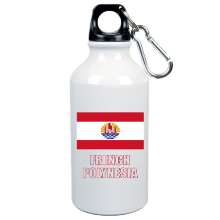 Borraccia Polinesia Francese bandiera da 500 ml alluminio74 con moschettone - Sport tempo libero