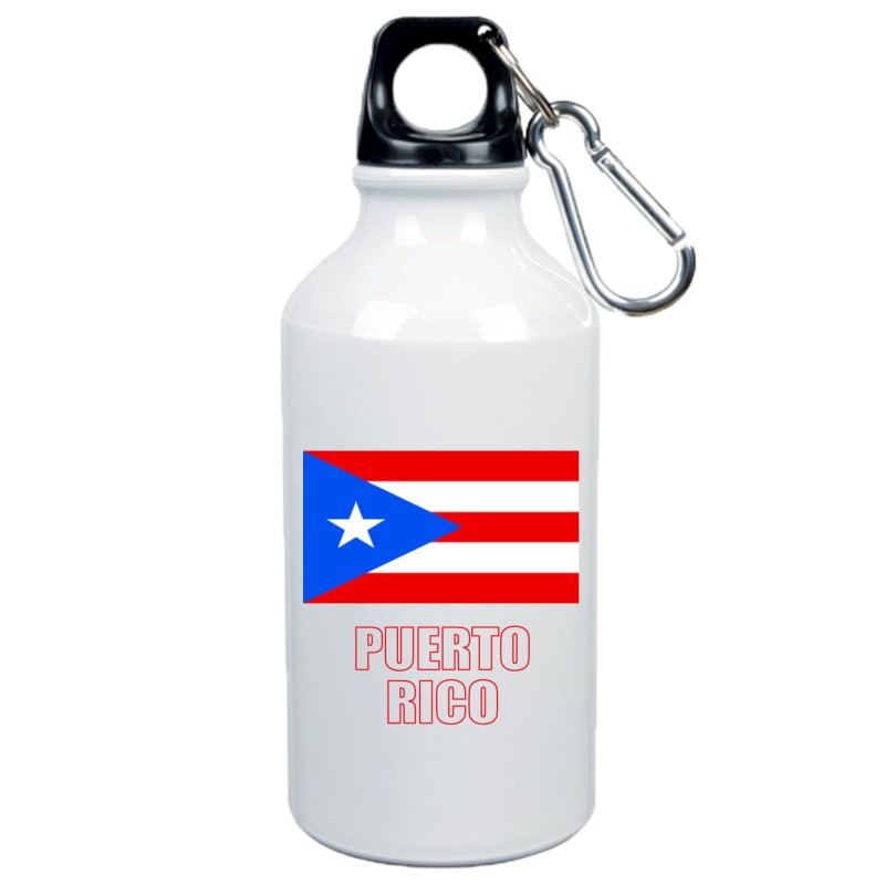 Borraccia Puerto Rico bandiera da 500 ml alluminio170 con moschettone - Sport tempo libero