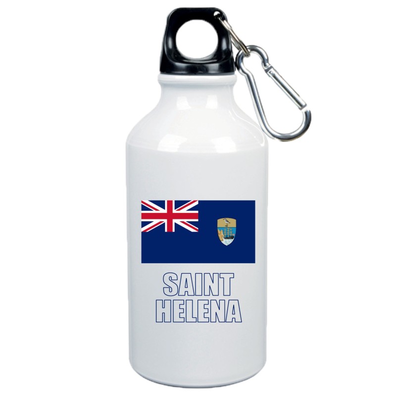 Borraccia Saint Helena bandiera da 500 ml alluminio177 con moschettone - Sport tempo libero