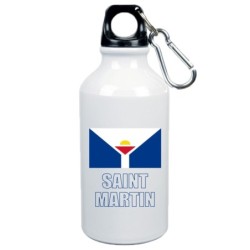 Borraccia Saint Martin bandiera da 500 ml alluminio180 con moschettone - Sport tempo libero