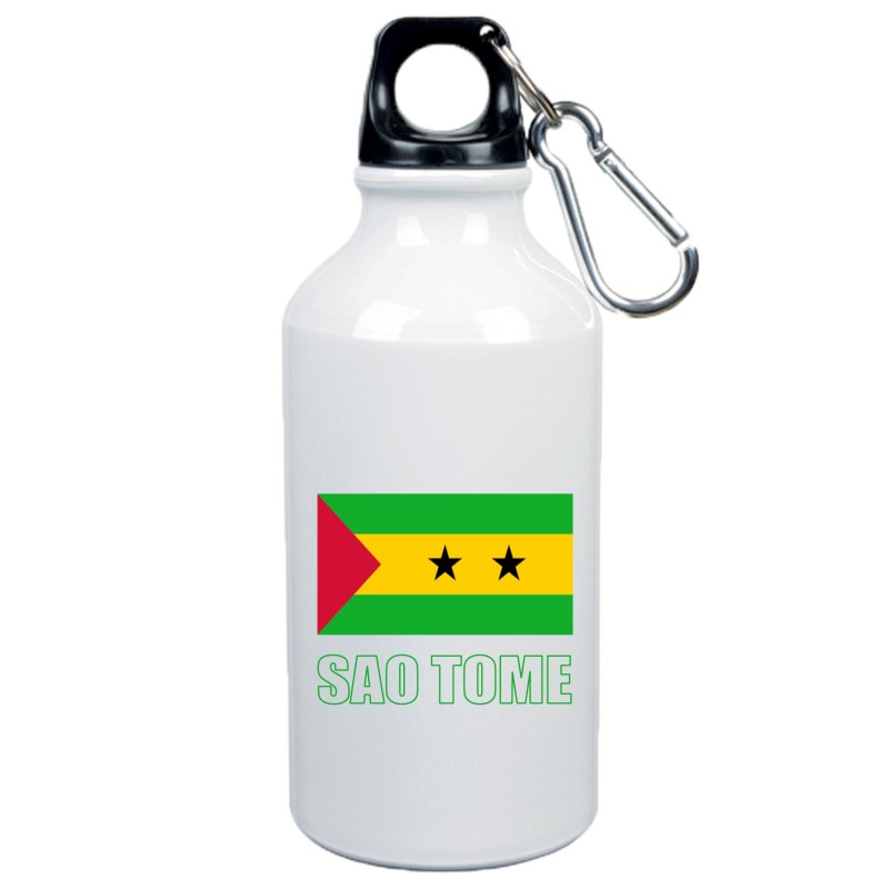 Borraccia Sao Tome bandiera da 500 ml alluminio185 con moschettone - Sport tempo libero