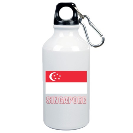 Borraccia Singapore bandiera da 500 ml alluminio191 con moschettone - Sport tempo libero