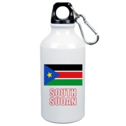 Borraccia Sud Sudan bandiera da 500 ml alluminio199 con moschettone - Sport tempo libero