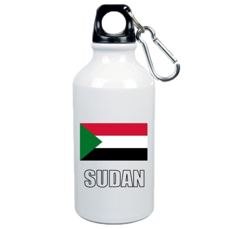 Borraccia Sudan bandiera da 500 ml alluminio202 con moschettone - Sport tempo libero