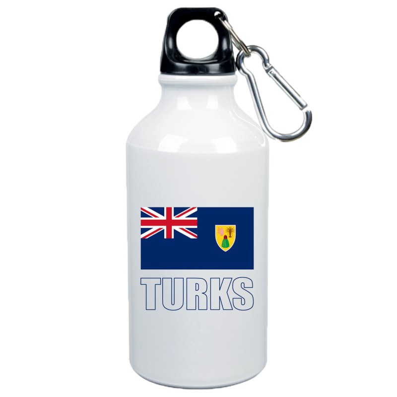 Borraccia Turks Island bandiera da 500 ml alluminio220 con moschettone - Sport tempo libero