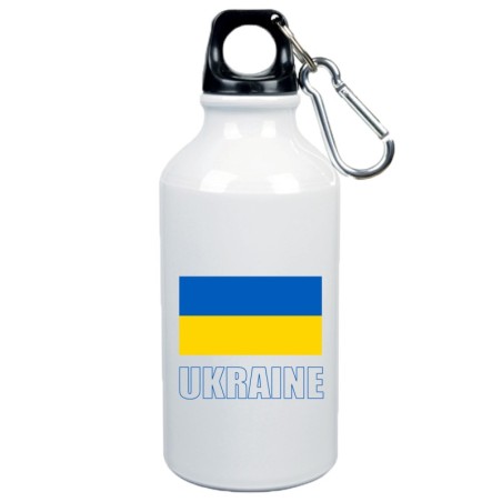 Borraccia Ucraina bandiera da 500 ml alluminio223 con moschettone - Sport tempo libero