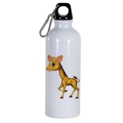 Borraccia disegno giraffa in piedi -  Cartone animato da 500 ml con moschettone15 - Sport tempo libero