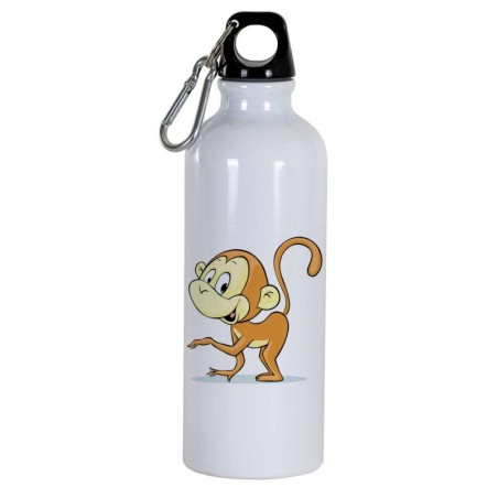 Borraccia disegno scimmia girata -  Cartone animato da 500 ml con moschettone28 - Sport tempo libero