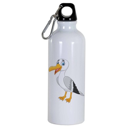 Borraccia disegno uccello bianco  Cartone animato da 500 ml con moschettone33 - Sport tempo libero